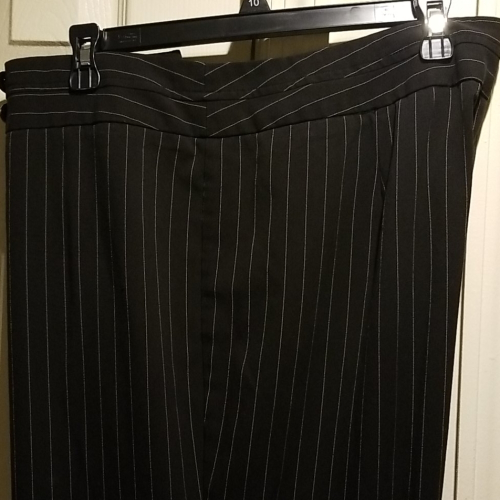 Black and white striped pants